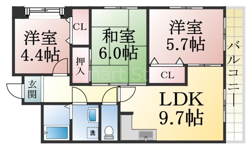 グリーンコート若草の間取り