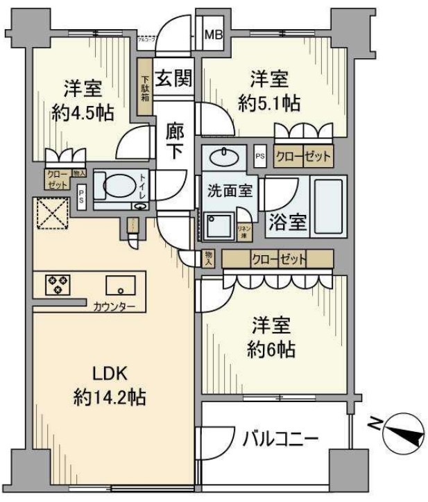 【グランスイート瀬田の間取り】