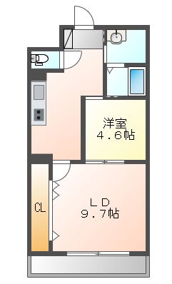 岡山市北区一宮のマンションの間取り