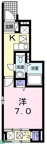 福生市志茂のアパートの間取り