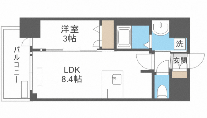 プレサンス難波マジョリティの間取り