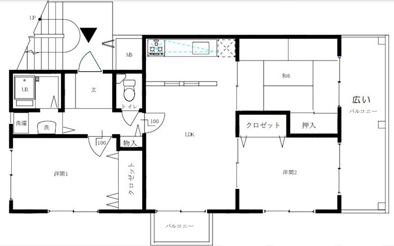 【草加市栄町のマンションの間取り】