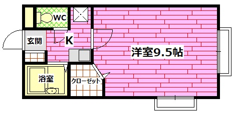 広島市安芸区矢野南のアパートの間取り