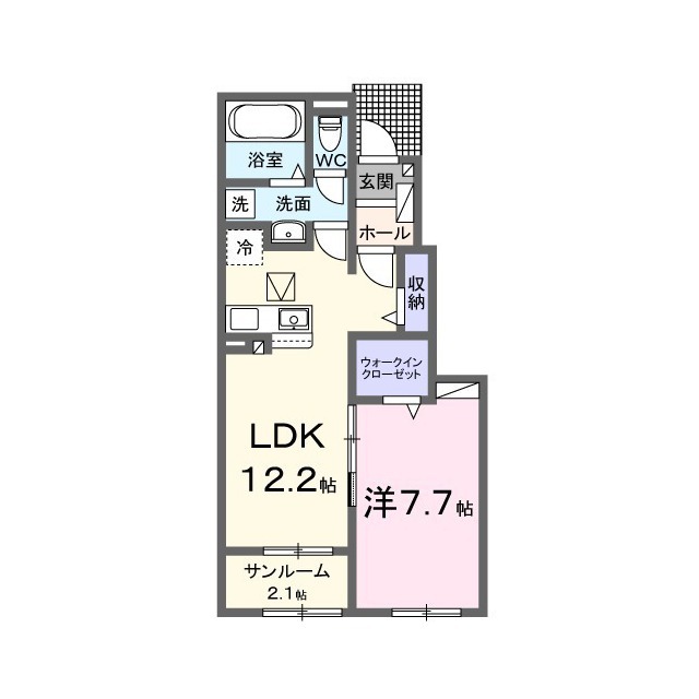 関市下有知のアパートの間取り