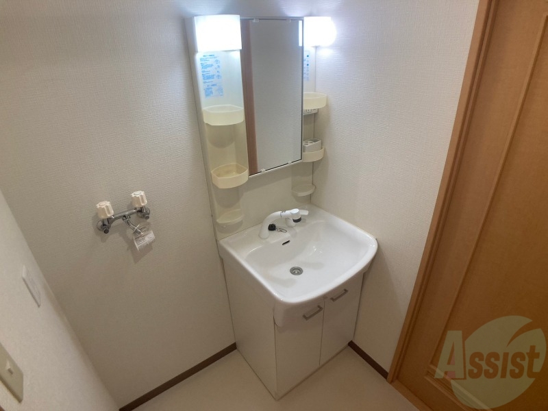 洗面設備　シャンプードレッサー。身支度はここでばっちりですね。