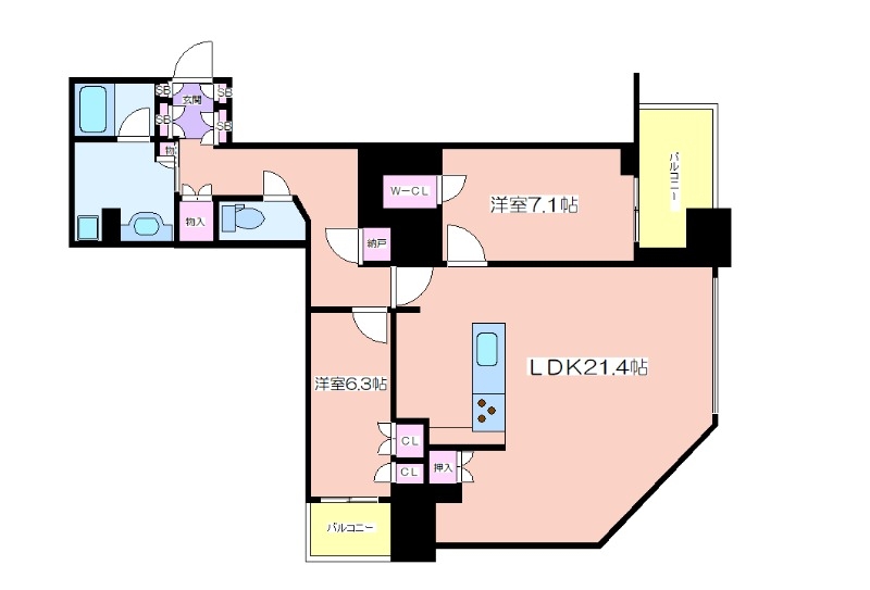 ブランズタワー大阪本町の間取り写真