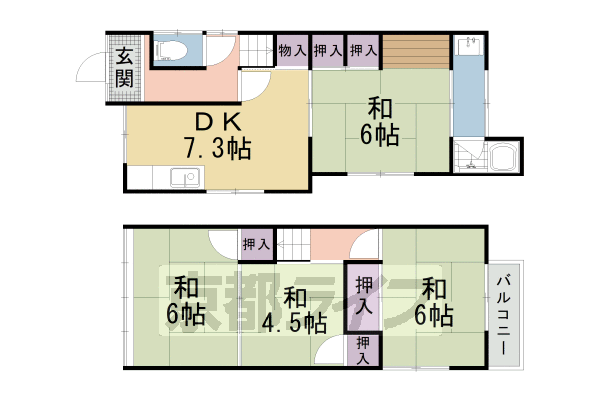 大塚西浦町貸家の間取り写真