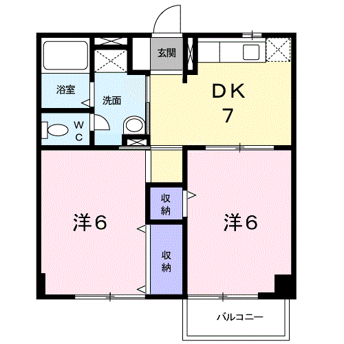 竹原市竹原町のアパートの間取り