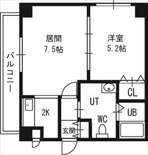 【グランカーサ南１１条の間取り】