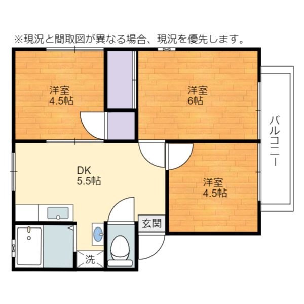 彦根市大藪町のアパートの間取り