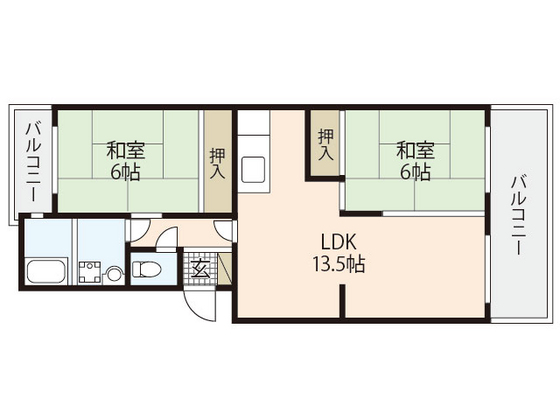 広島市西区井口台のマンションの間取り