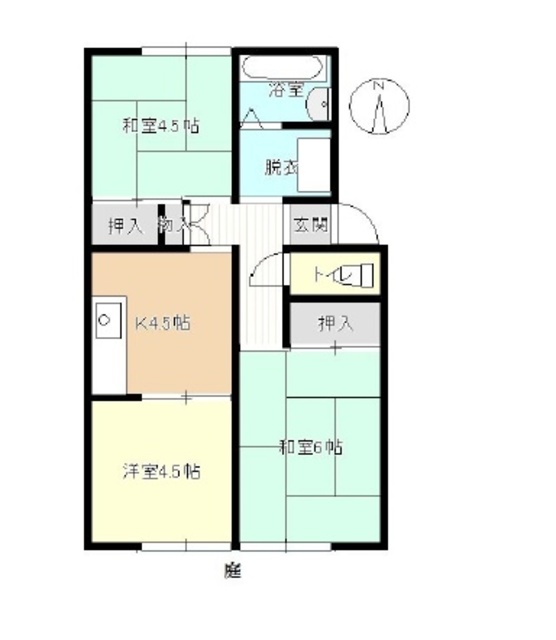 倉敷市西岡のアパートの間取り