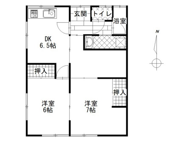 岡山市中区高島新屋敷のアパートの間取り