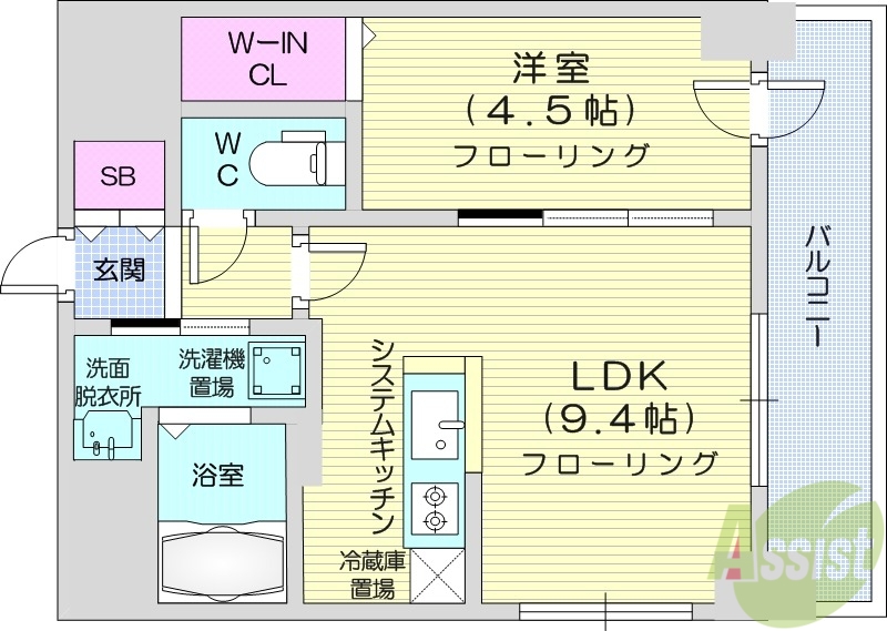 プライマル札幌桑園の間取り