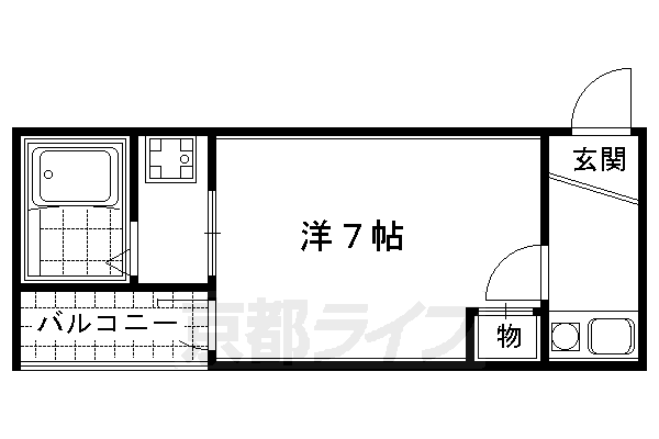 京都市下京区白楽天町のマンションの間取り