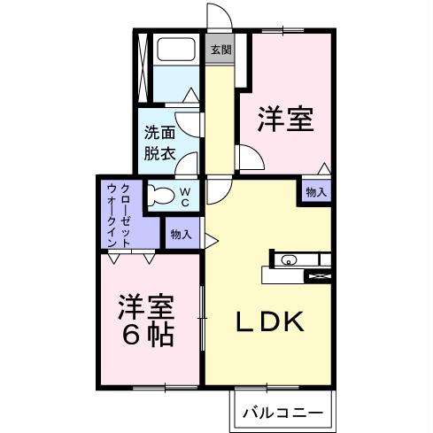 蒲郡市金平町のアパートの間取り