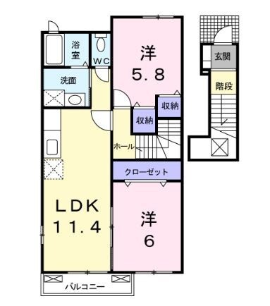 瀬戸内市長船町長船のアパートの間取り