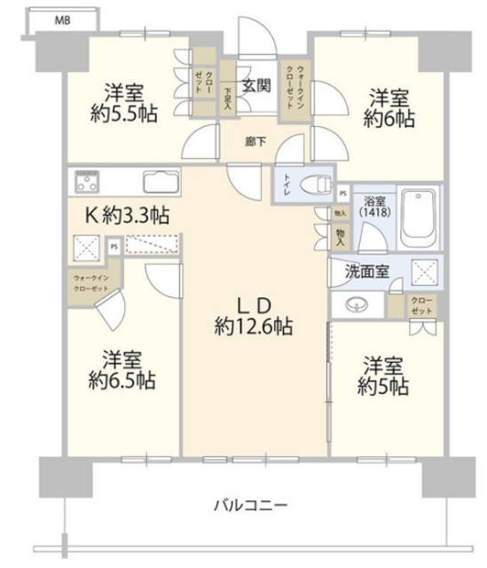 プレミアムレジデンス千葉県立美術館前の間取り