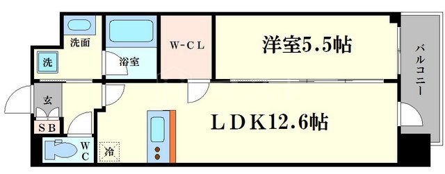 大阪市中央区南船場のマンションの間取り