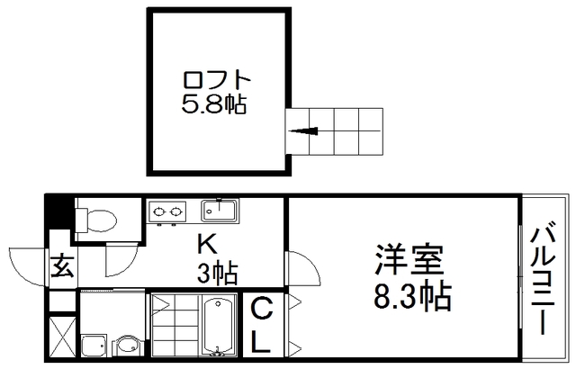 フロール宮之阪の間取り