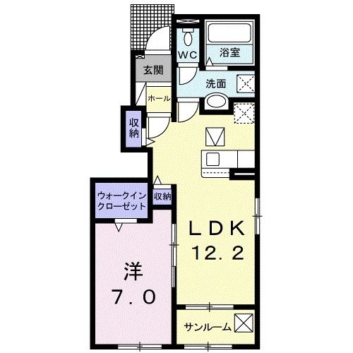 登米市豊里町新田町のアパートの間取り