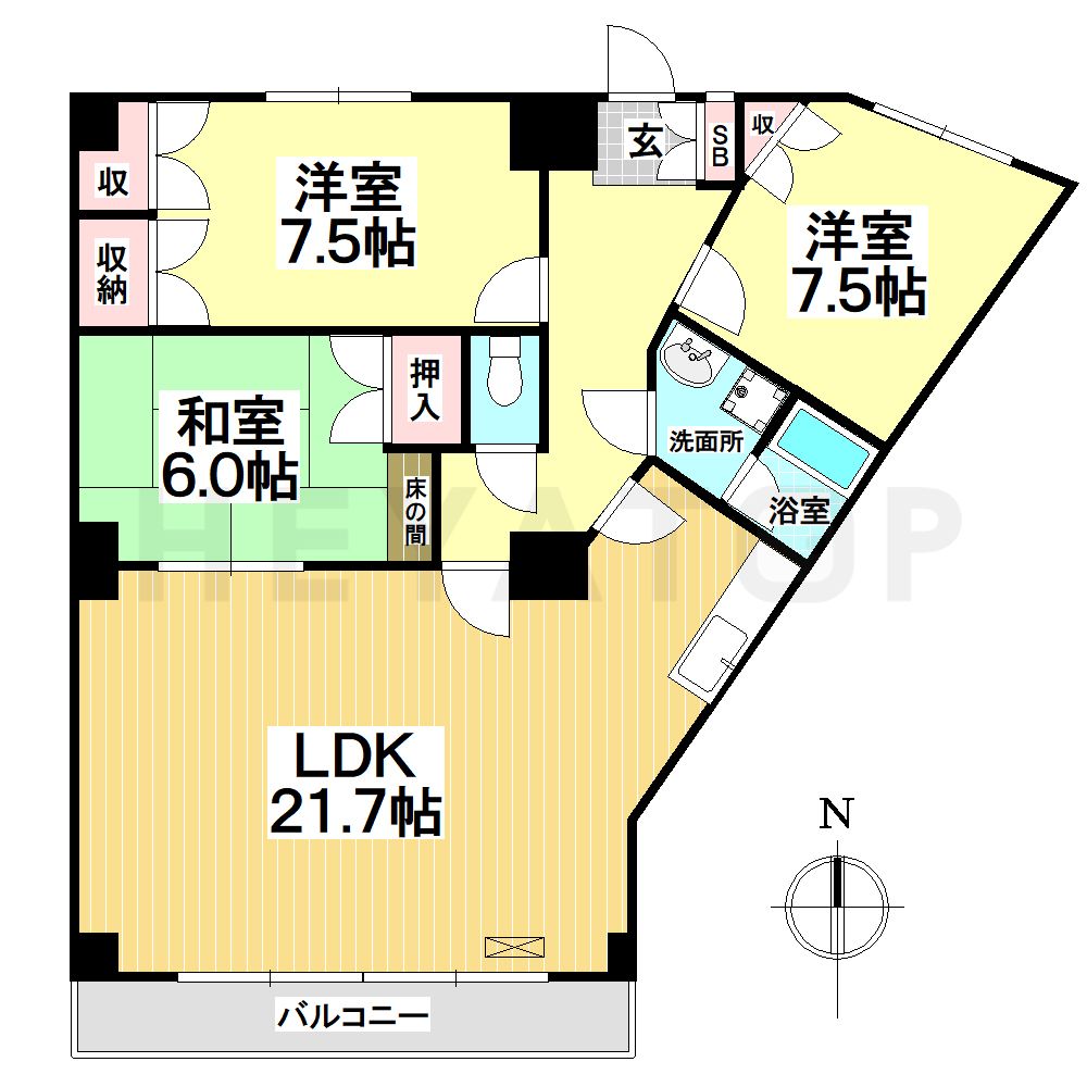 名古屋市昭和区藤成通のマンションの間取り