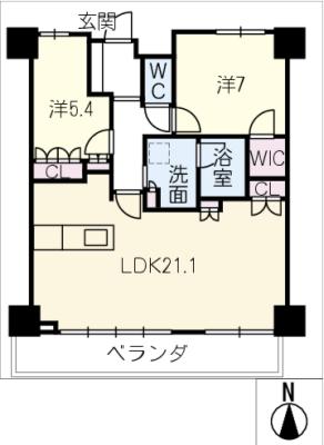 ライオンズ岐阜プレミストタワー35 3405の間取り