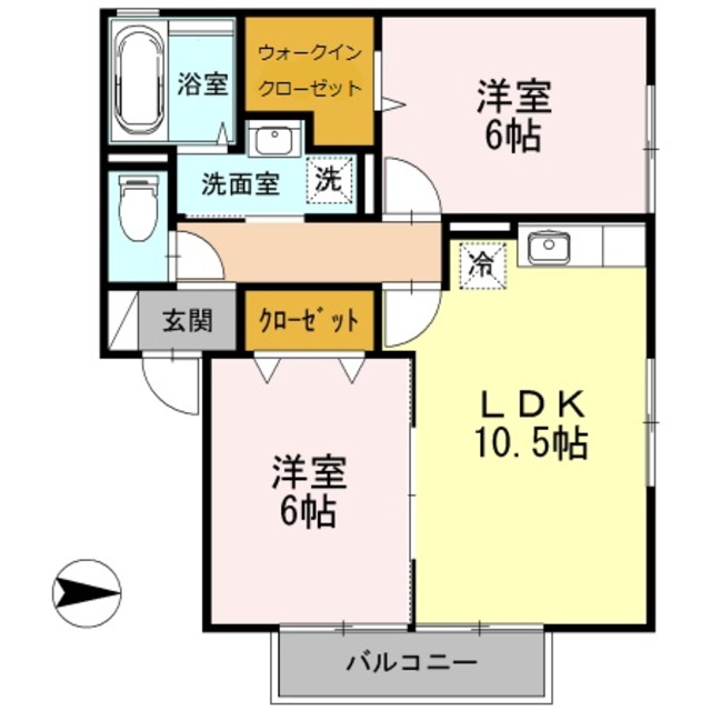 寝屋川市打上元町のアパートの間取り