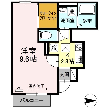 【松山市清水町のアパートの間取り】