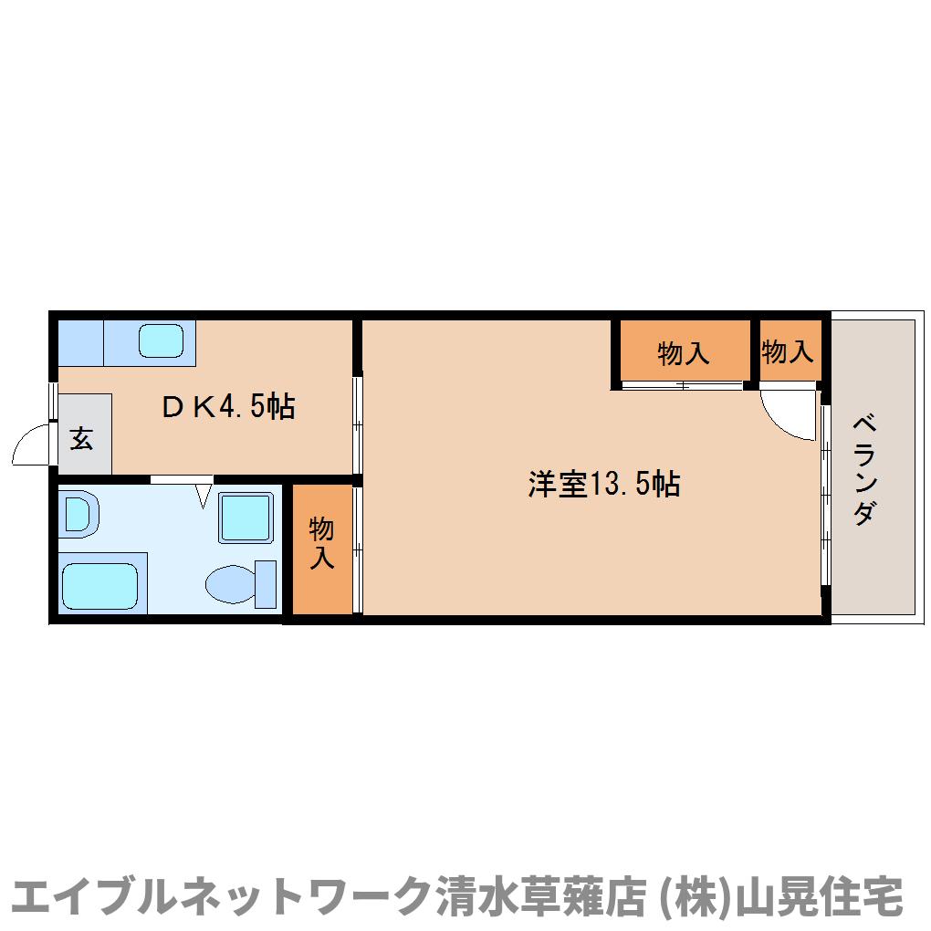 静岡市清水区上原のマンションの間取り