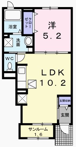 羽村市神明台のアパートの間取り