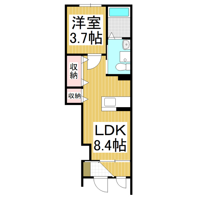 塩尻市大字塩尻町のアパートの間取り