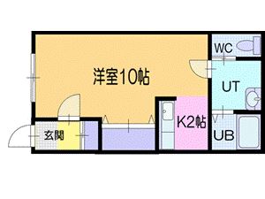 小樽市山田町のアパートの間取り