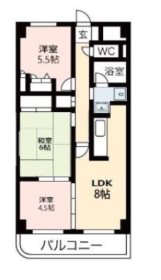 【所沢市小手指台のマンションの間取り】