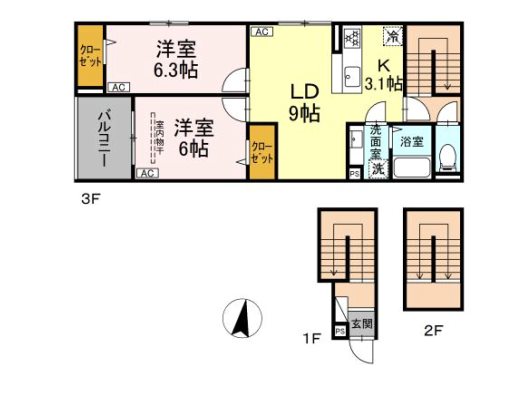 中野区江古田のアパートの間取り