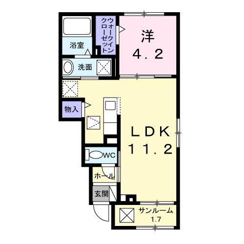 富士市中野のアパートの間取り