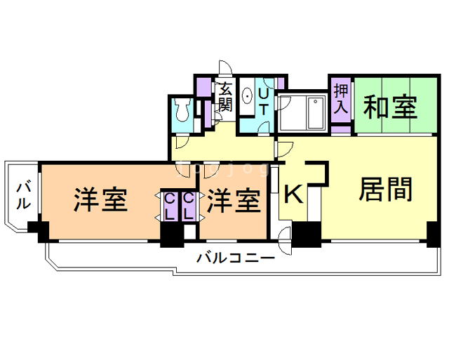 札幌市中央区北三条西のマンションの間取り