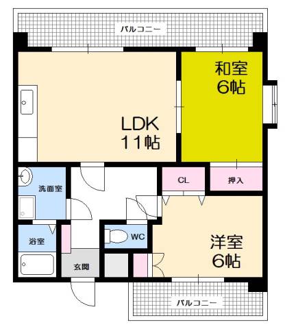 広島市西区小河内町のマンションの間取り