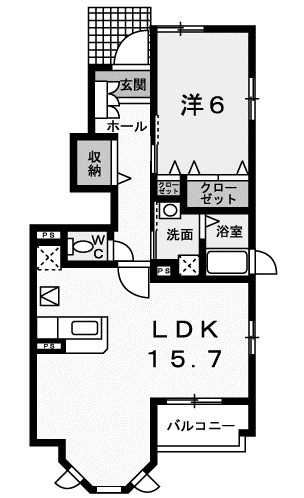 邑楽郡大泉町北小泉のアパートの間取り