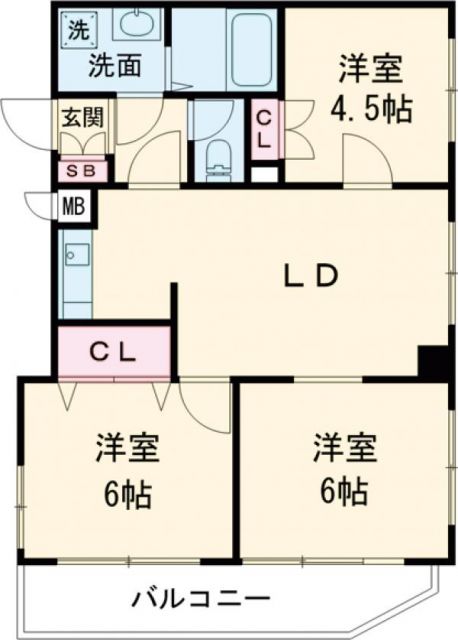 サンヒル新町の間取り