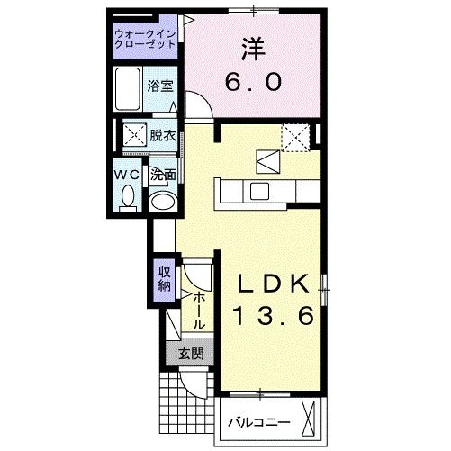 宇城市松橋町久具のアパートの間取り