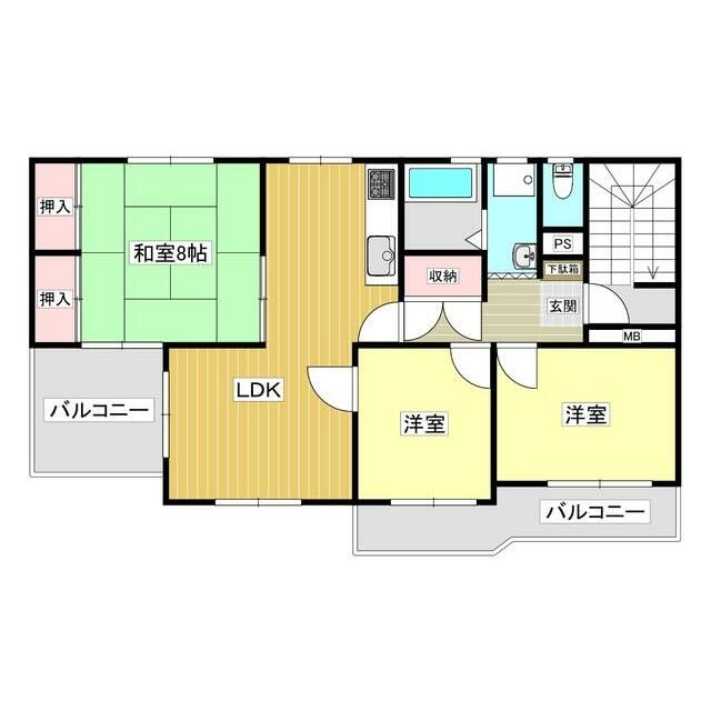 熊谷市銀座のマンションの間取り