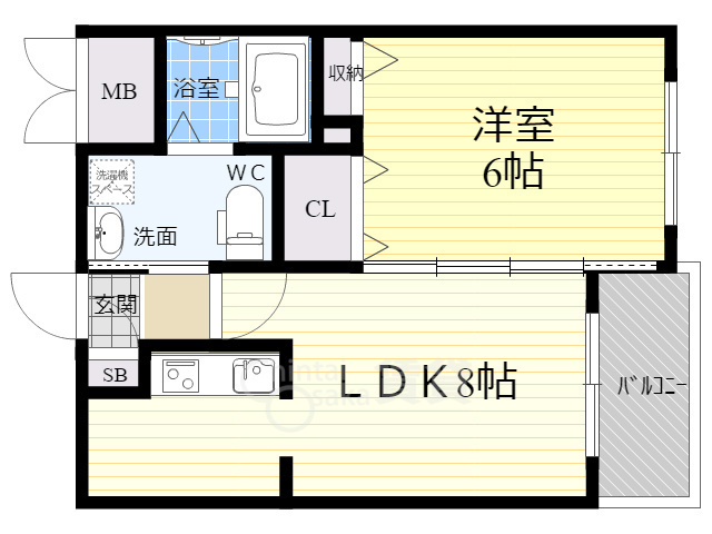 箕面市小野原西のマンションの間取り