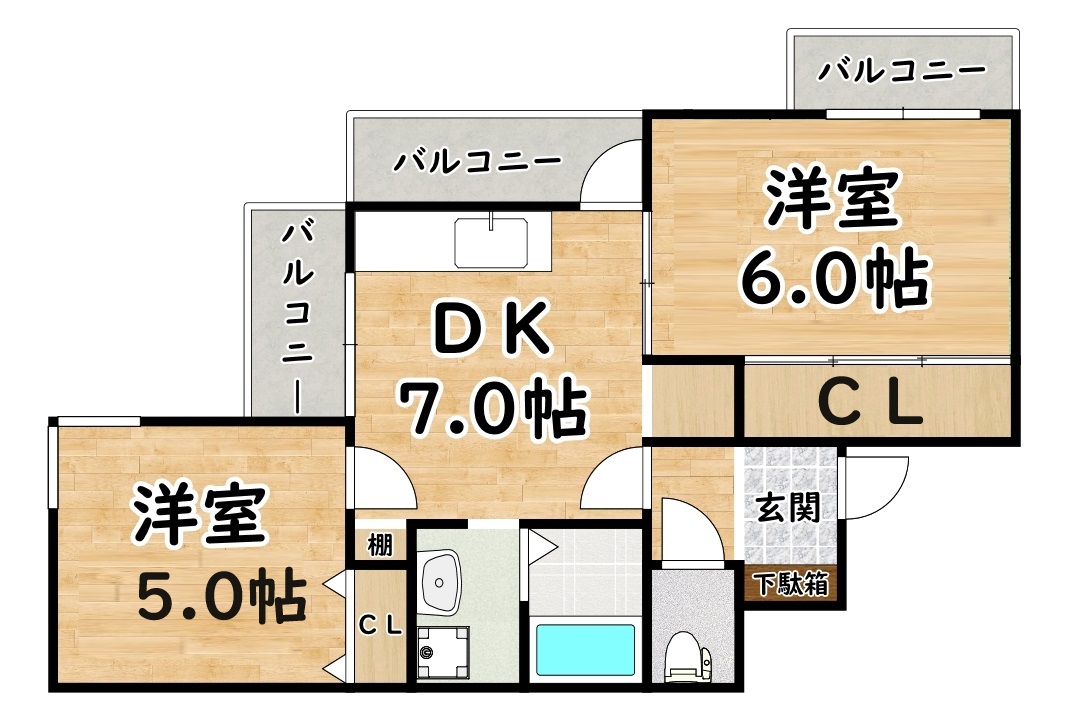 センターヒル千舟の間取り