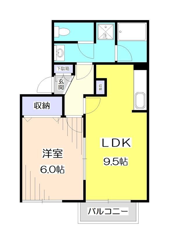 所沢市旭町のアパートの間取り