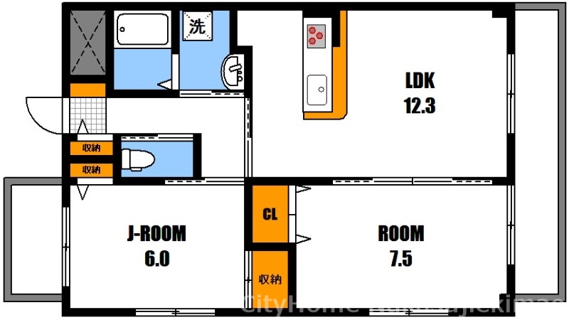 広島市安佐南区八木のマンションの間取り