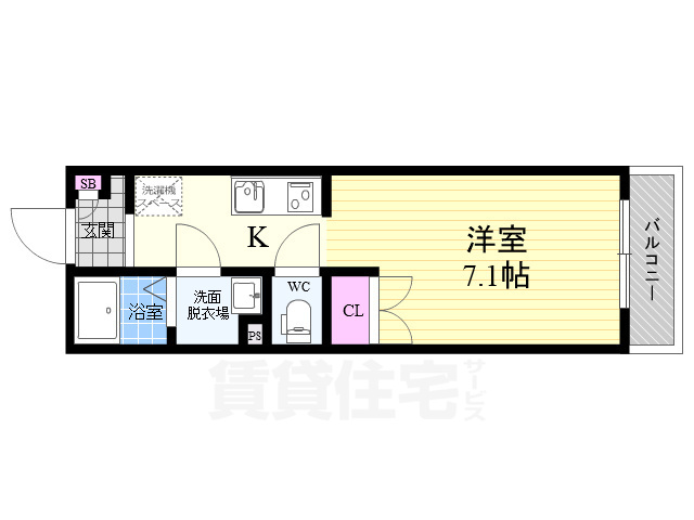 京都市伏見区新町１１丁目のマンションの間取り