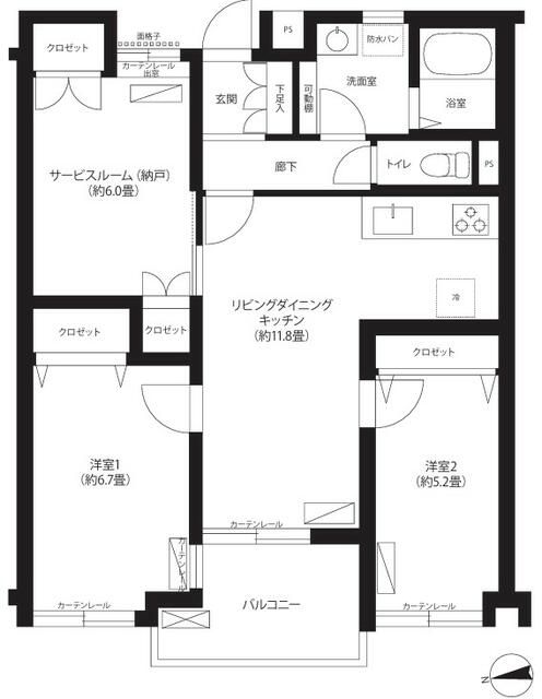 杉並区高円寺南のマンションの間取り