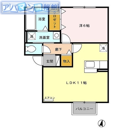 新潟市西区小新南のアパートの間取り