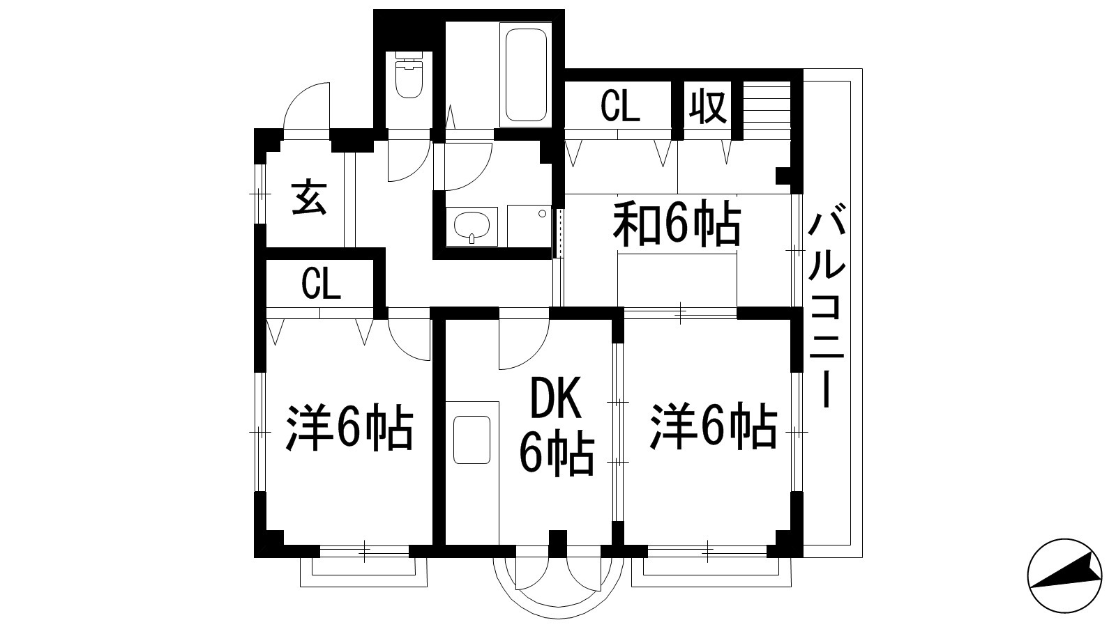 兵庫県宝塚市鹿塩１（マンション）の賃貸物件の間取り